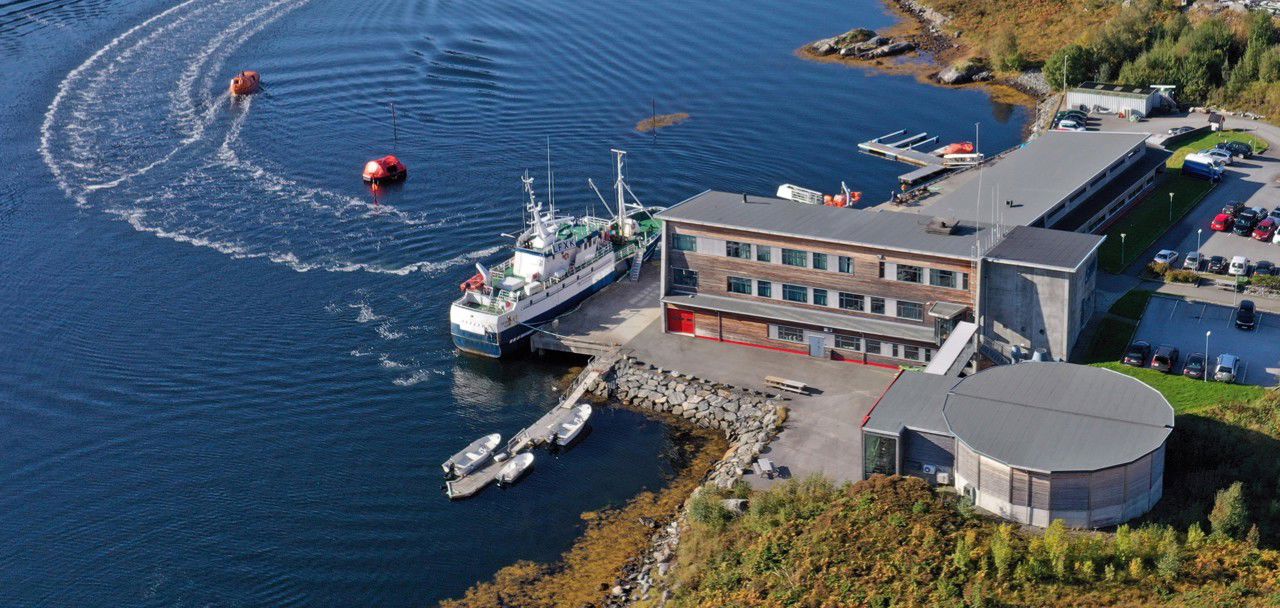 Oversiktsbilde av Marin og maritim avdeling ved Måløy vidaregåande skule